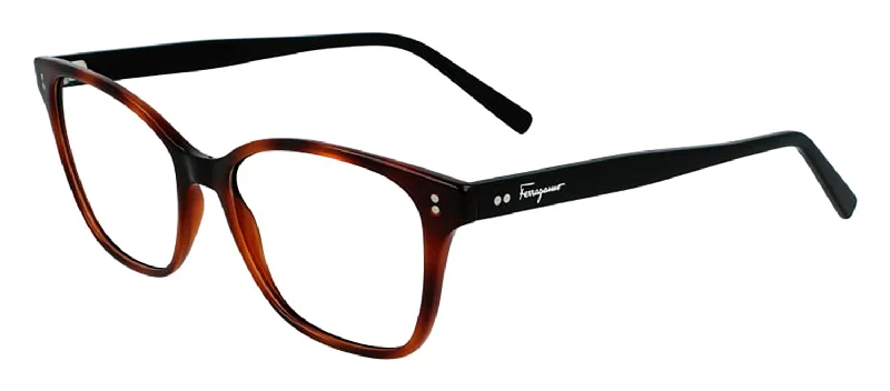 Ferragamo SF2912 241 Square Eyeglasses Vintage Horn - Rimmed Style
