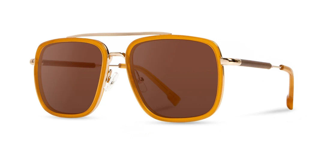 Grant Acetate Sunglasses | Caramel & Gold / Walnut | Brown Fade Polarized | Shwood Foldable Travel - Friendly Glasses Grant Acetate Sunglasses | Caramel & Gold / Walnut | Brown Fade Polarized | Shwood Foldable Travel - Friendly Glasses