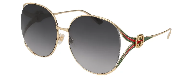 Gucci GG0225/S W Oval Sunglasses Wire - Frame Intellectual Look