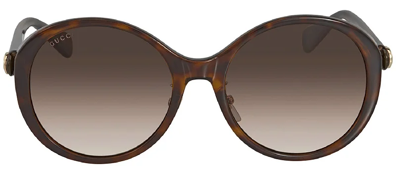 Gucci GG0370SK W 002 Oval Sunglasses Translucent Frame Modern Aesthetic