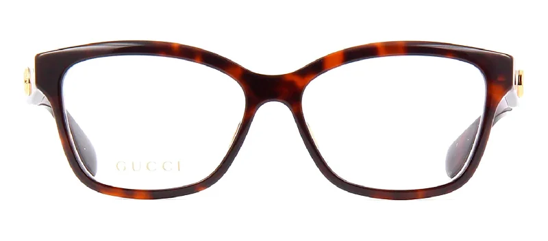 Gucci GG0798O W 002 Rectangle Eyeglasses Glossy Metal Frame Look