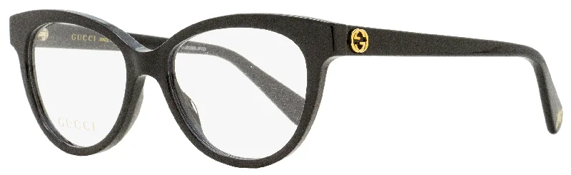 Gucci Women's Oval Eyeglasses GG0373O 001 Black 52mm Hipster Style