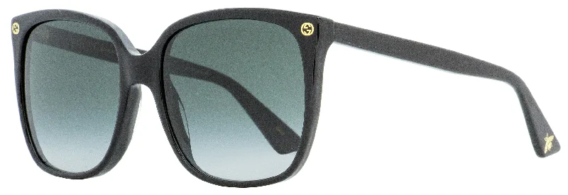 Gucci Women's  Sunglasses GG0022S 001 Black 57mm Matte - Finish Plastic Frame Look