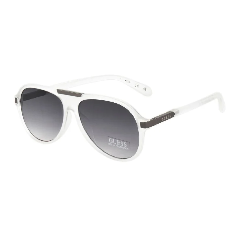 Guess clear Resin Men's Sunglasses Retro Round - Frame Look