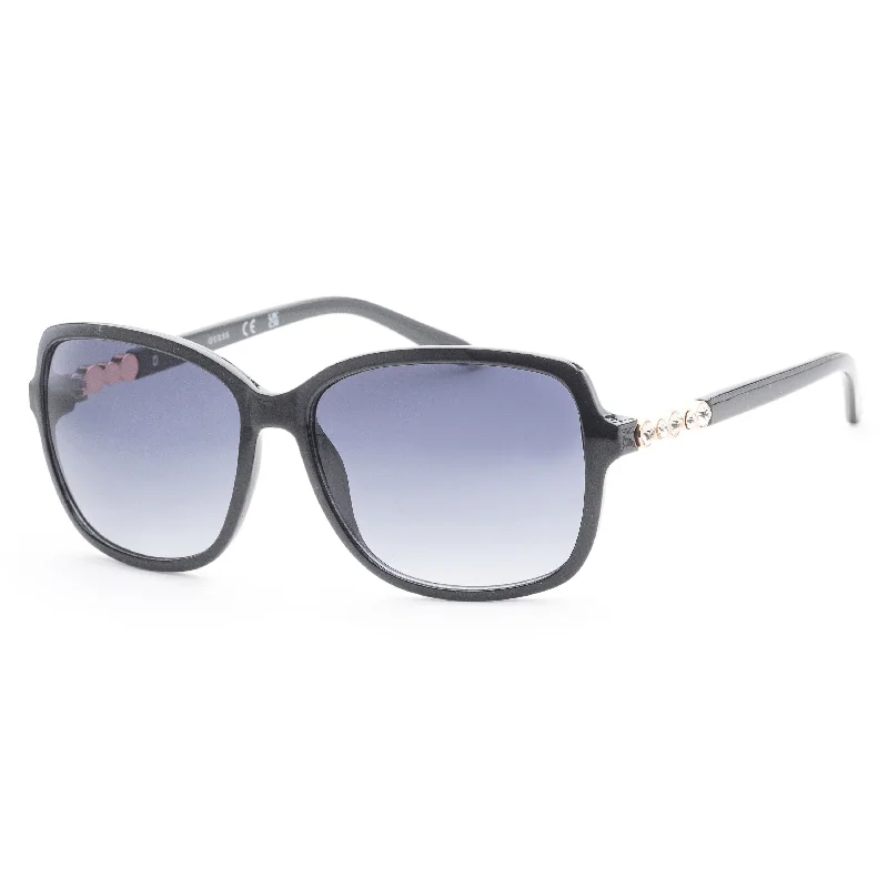 Guess Women's 58mm Black Sunglasses GF0393-01B Unisex Angular Frame Style