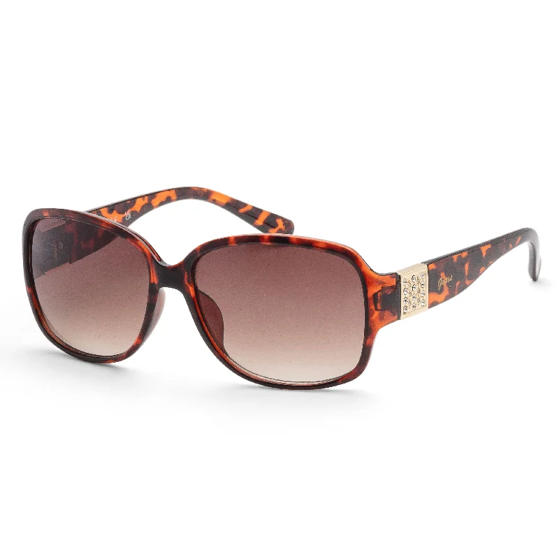 Guess Women's 58mm Dark Havana Sunglasses GF0411-52F Round - Rimmed Bohemian Look