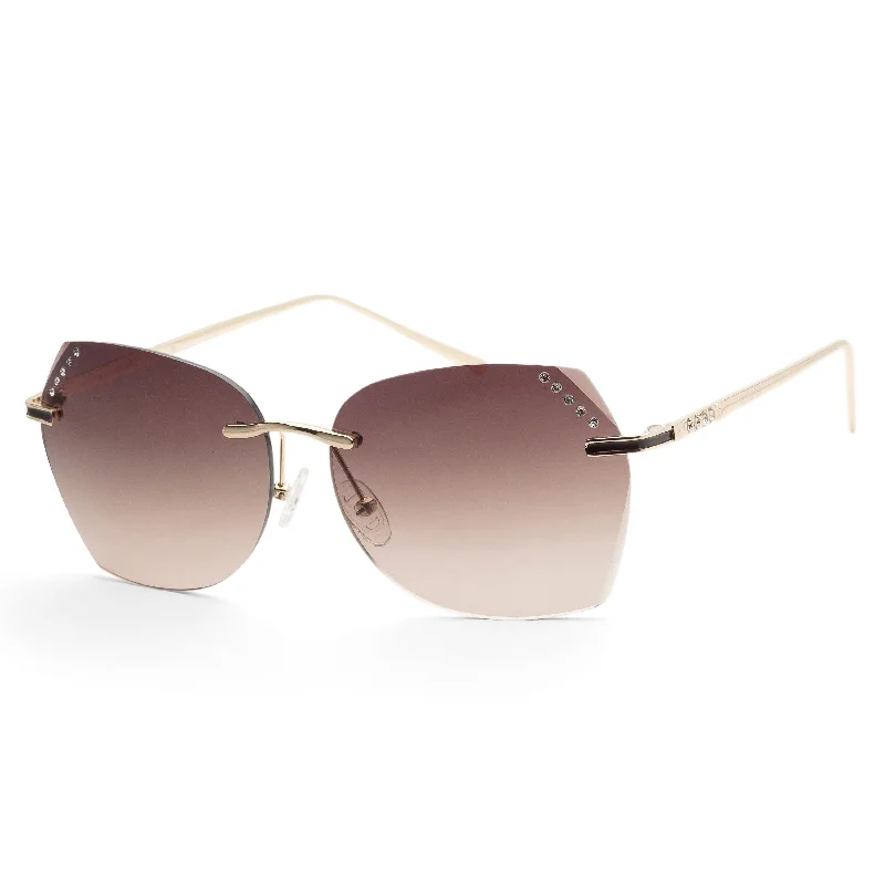 Guess Women's 61mm Gold Sunglasses GF0384-32F Wire - Frame Intellectual Look