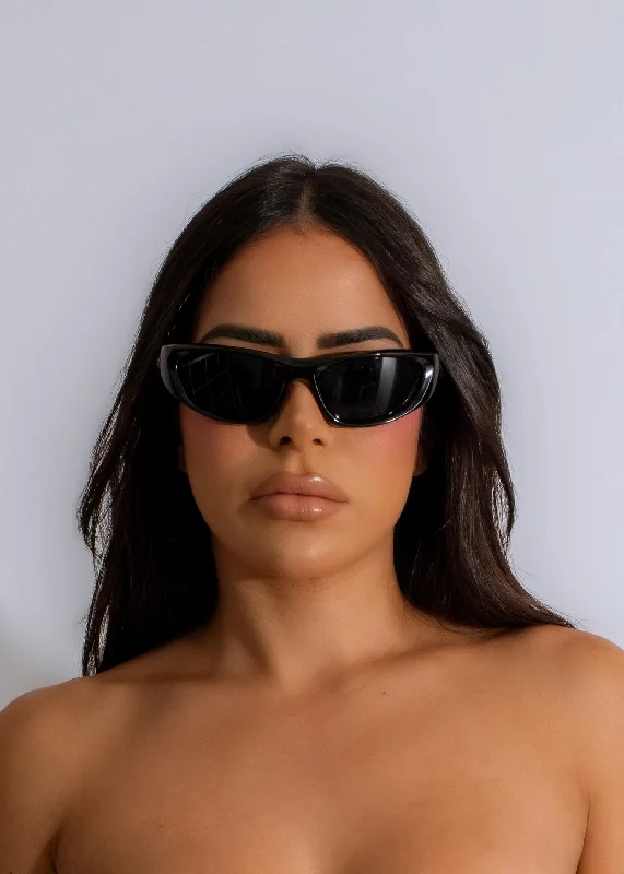 Her Look Sunglasses Black Glitter - Embellished Party Glasses
