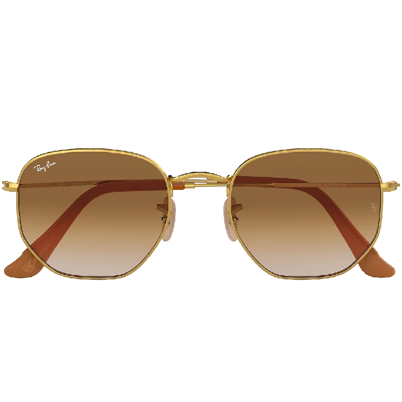 Hexagonal M - Gold/Brown Gradient Glossy Metal Frame Look