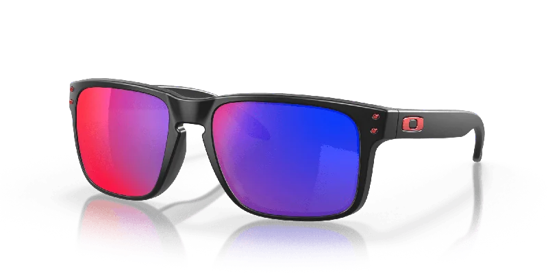 Holbrook Sunglasses - Matte Black/Red Iridium Lenses Hipster Style