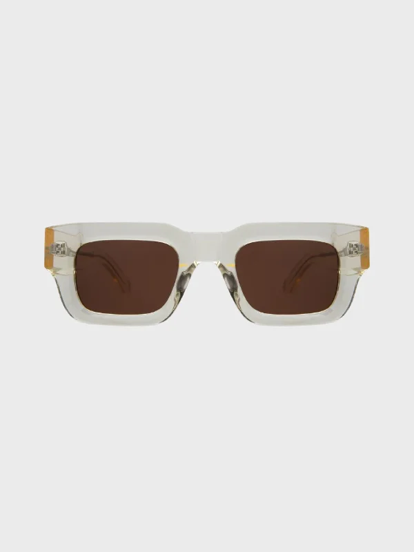 Illesteva - Lewis Champagne w/Brown Flat Lenses Geometric - Shaped Avant - Garde
