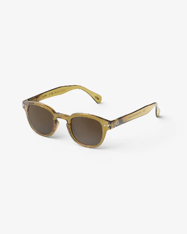 Izipizi C Frame Sunglasses in Golden Green Brown Lenses Gradient - Lens 
