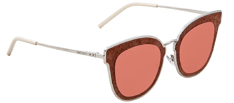 Jimmy Choo NILE/S 2M 0S0J Clubmaster Sunglasses Translucent Frame Modern Aesthetic