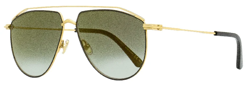 Jimmy Choo Unisex Aviator Sunglasses Lex/S 2M2FQ Black/Gold 59mm Wire - Frame Intellectual Look