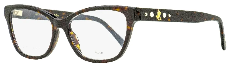 Jimmy Choo Women's Butterfly Eyeglasses JC334 086 Havana 54mm Chunky Black - Frame Goth Look Jimmy Choo Women's Butterfly Eyeglasses JC334 086 Havana 54mm Chunky Black - Frame Goth Look