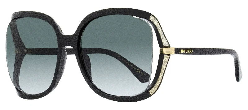 Jimmy Choo Women's Butterfly Sunglasses Tilda /G 8079O Black 60mm Thin - Rimmed Elegant Style Jimmy Choo Women's Butterfly Sunglasses Tilda /G 8079O Black 60mm Thin - Rimmed Elegant Style