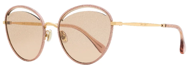 Jimmy Choo Women's Cut-Out Sunglasses Malya/S KON2S Nude Glitter/Gold 59mm Classic Aviator Style
