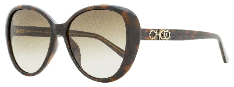 Jimmy Choo Women's Oval Sunglasses Amira/G/S 086HA Havana 57mm Polarized - Lens Fishing Style