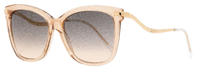 Jimmy Choo Women's Rectangular Sunglasses Steff/S SQGFF Beige Glitter/Gold 55mm Transparent Frame Trend Jimmy Choo Women's Rectangular Sunglasses Steff/S SQGFF Beige Glitter/Gold 55mm Transparent Frame Trend