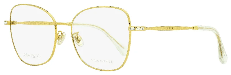 Jimmy Choo Women's Square Eyeglasses JC286G J5G Gold 55mm Rectangle Business Style