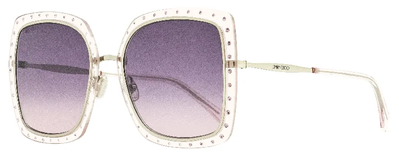 Jimmy Choo Women's Square Sunglasses Dany/S KTSF7 Palladium/Lilac 56mm Flip - Up Dual - Purpose Design