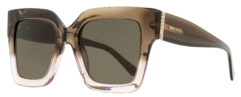 Jimmy Choo Women's Square Sunglasses Edna 08M70 Brown-Nude 52mm Tinted - Lens Reading Glasses