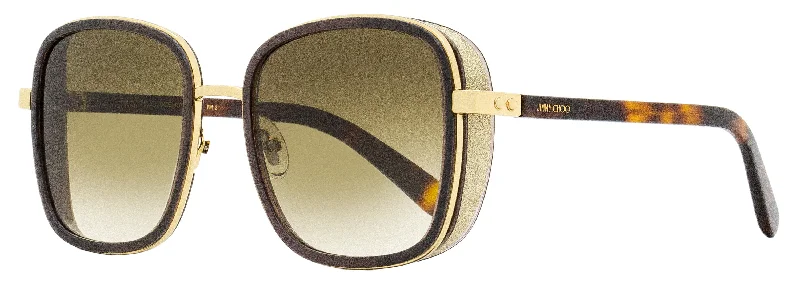 Jimmy Choo Women's Square Sunglasses Elva FG4HA Brown/Gold 54mm Glitter - Embellished Party Glasses Jimmy Choo Women's Square Sunglasses Elva FG4HA Brown/Gold 54mm Glitter - Embellished Party Glasses