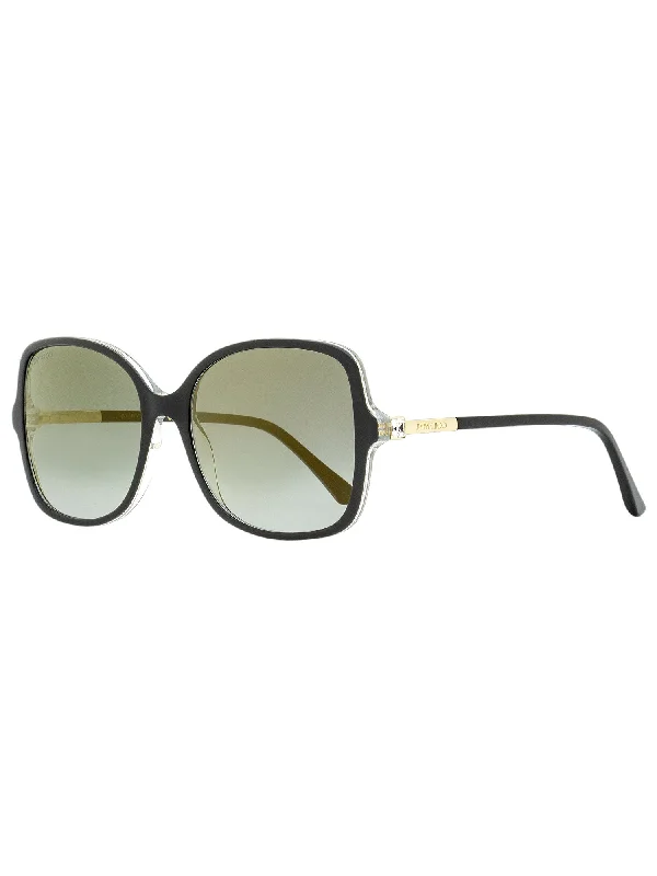 Jimmy Choo Women's Square Sunglasses Judy/S 807FQ Black/Gold 57mm Translucent Frame Modern Aesthetic Jimmy Choo Women's Square Sunglasses Judy/S 807FQ Black/Gold 57mm Translucent Frame Modern Aesthetic