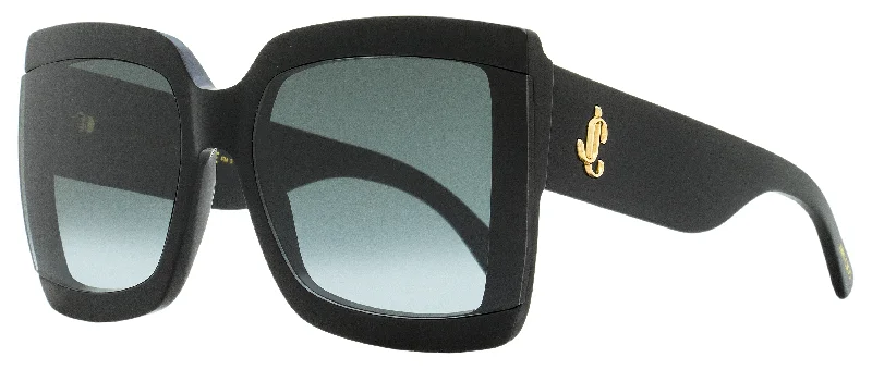 Jimmy Choo Women's Square Sunglasses Renee 8079O Black 61mm Rhinestone - Embellished Glam Design