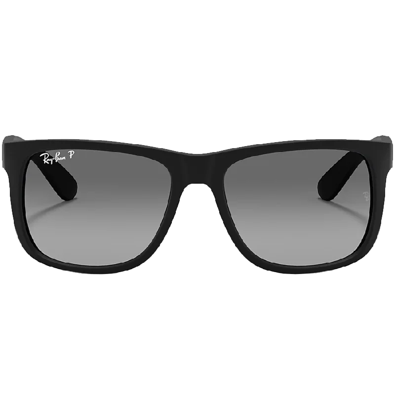 Justin Low Bridge Matte Black/Grey Gradient Polarized Rectangle Business Style
