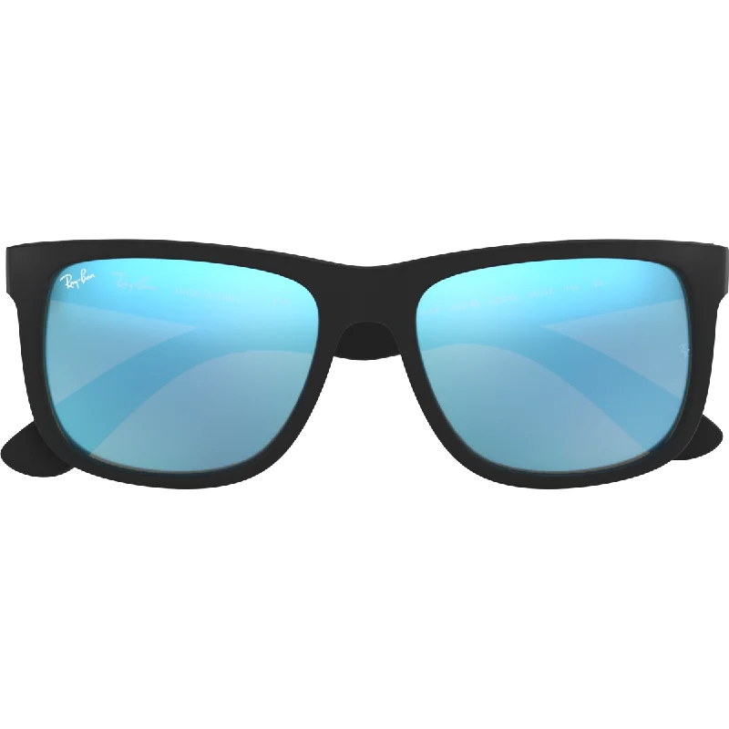 Justin M - Rubber Black/Blue Flash Foldable Travel - Friendly Glasses