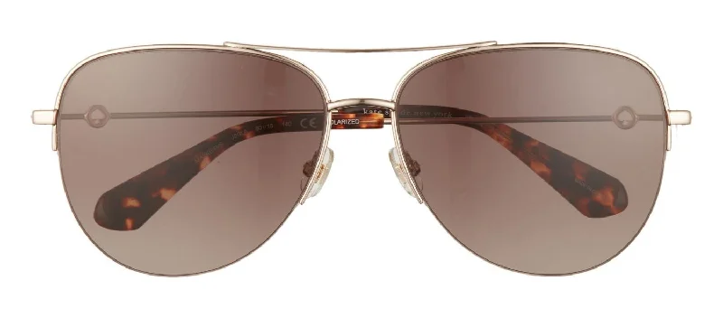 Kate Spade Maisie/G/S LA 0J5G Aviator Polarized Sunglasses Glossy Metal Frame Look