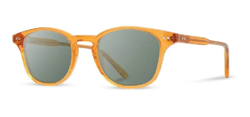 Kennedy Acetate Sunglasses | Tangerine | G15 Polarized | Shwood Glossy Metal Frame Look