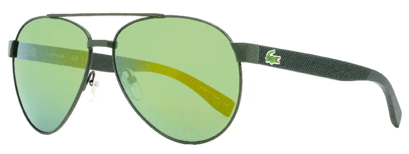Lacoste Unisex Aviator Sunglasses L185S 315 Dark Green 60mm Steampunk - Inspired Goggles Lacoste Unisex Aviator Sunglasses L185S 315 Dark Green 60mm Steampunk - Inspired Goggles