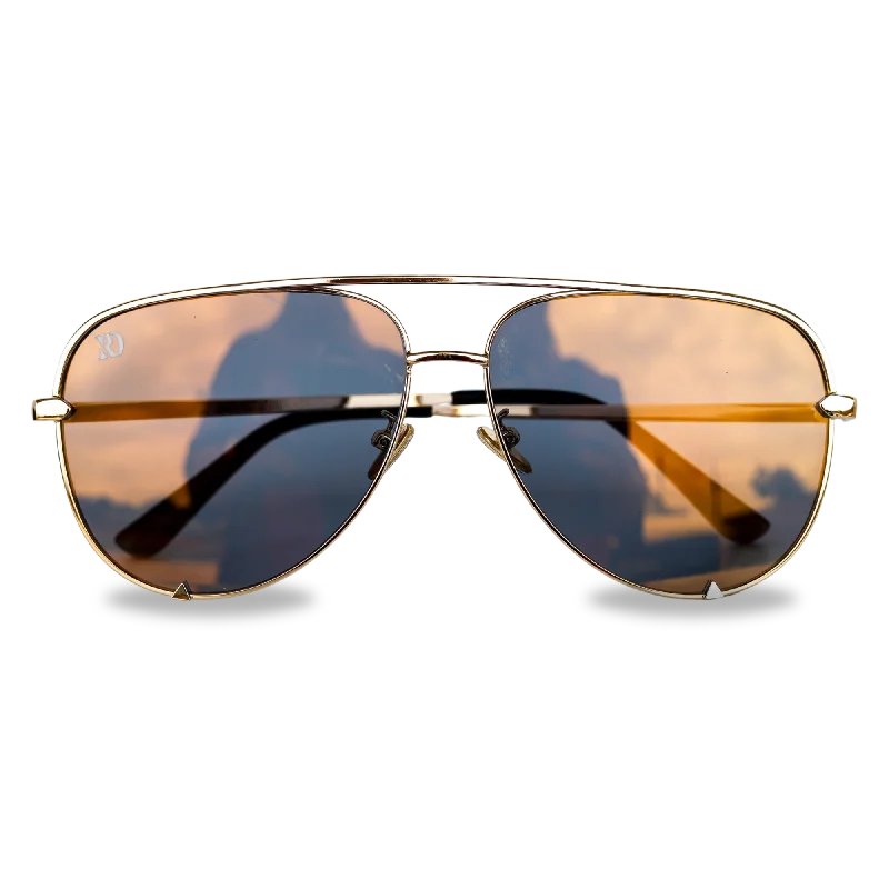 LAREDO AVIATOR SUNGLASSES | RD (light gold) Cat - Eye Feminine Design