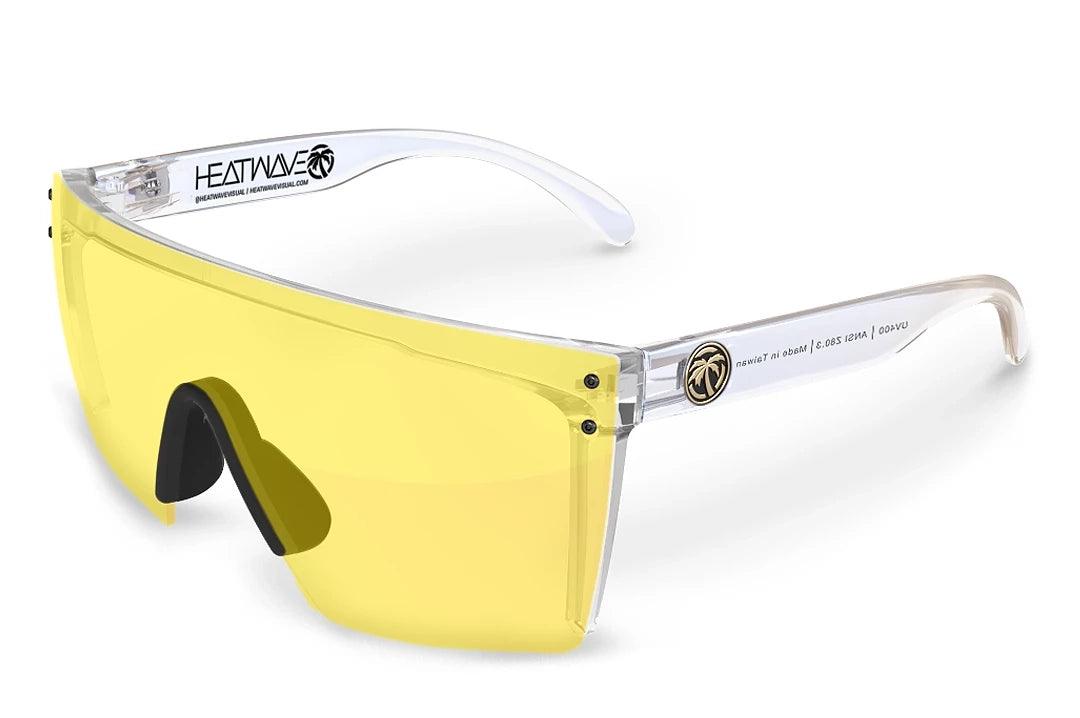 LAZER FACE GLASSES: HI-VIS YELLOW Z87 Clip - On Sunglasses Convenience
