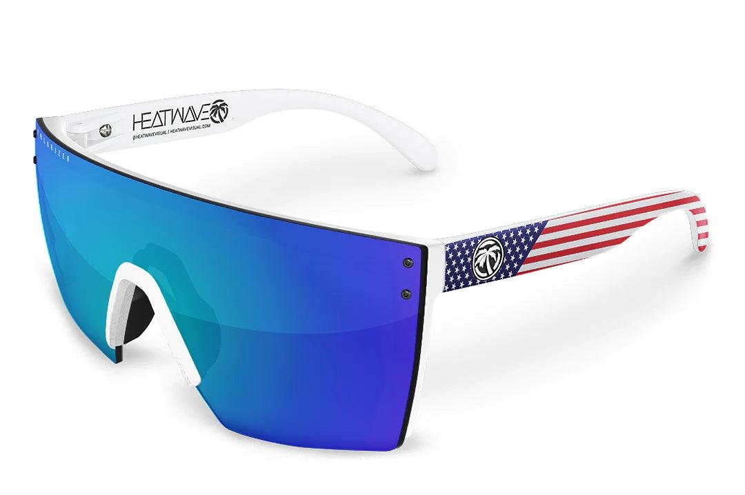 LAZERFACE WHITE USA POLARIZED Vintage - Style Browline Glasses