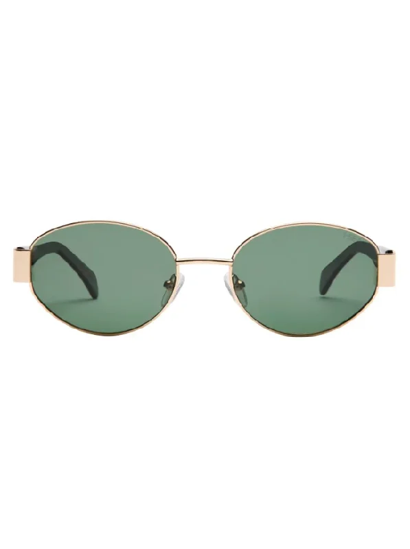 Lennox Polarized Lens Sunglasses, Gold/Green | I-SEA Steampunk - Inspired Goggles