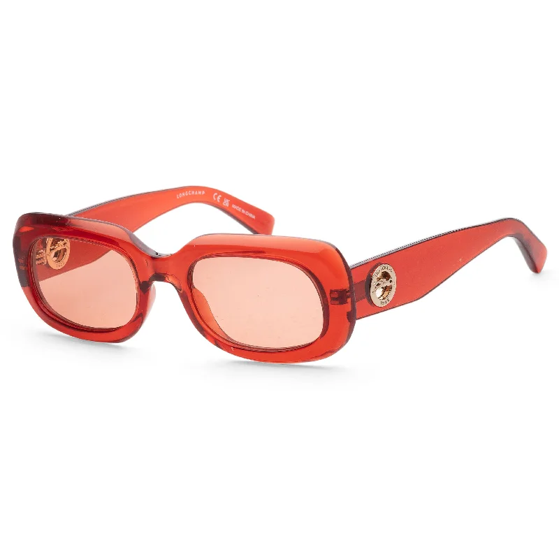 Longchamp Women's 52mm Transparent Red Orange Sunglasses Clip - On Sunglasses Convenience Longchamp Women's 52mm Transparent Red Orange Sunglasses Clip - On Sunglasses Convenience