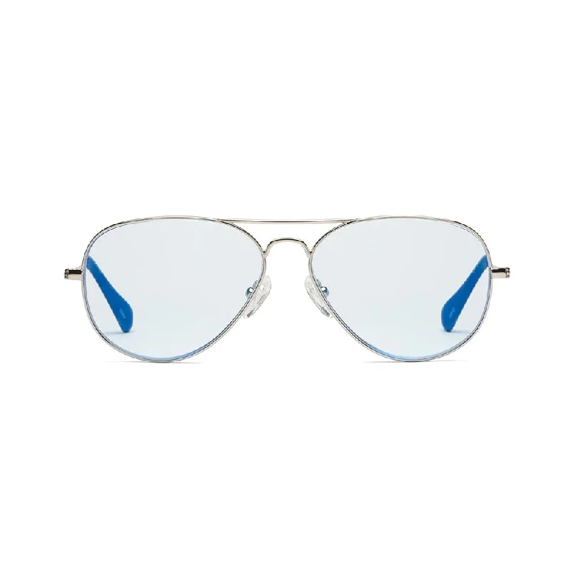 Mabuhay Reading Glasses (Chrome Light Blue) Chunky Black - Frame Goth Look