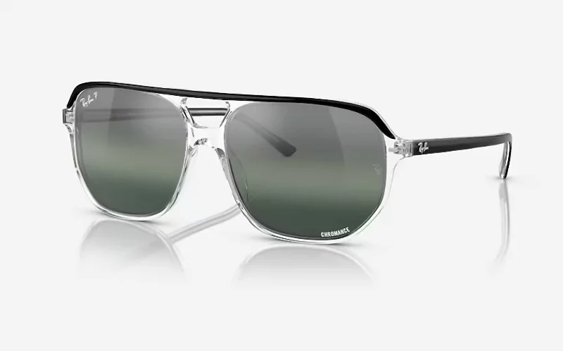 Men's Bill One Sunglasses In Polished Black On Transparent Retro - Inspired 