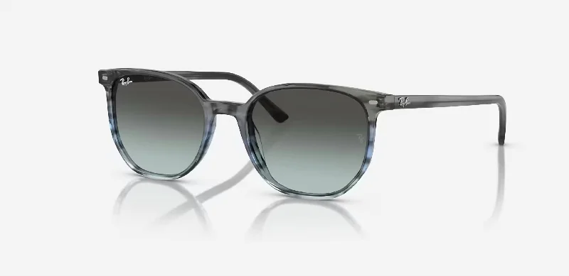 Men's Elliot Sunglasses In Polished Striped Grey & Blue Wrap - Around Ski Goggles