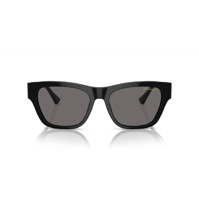 Mens Square Sunglasses In Black Wood - Grain Accent Natural Look