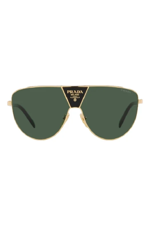 Men's Sunglasses In Gold/green Unisex Angular Frame Style