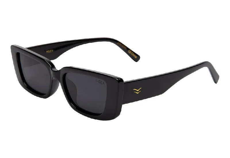 Miley Polarized Sunglasses, Black/Smoke | I-SEA Wayfarer Streetwear Style