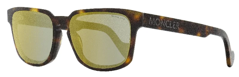 Moncler Men's Rectangular Sunglasses ML0171 52Q Dark Havana 58mm Cat - Eye Feminine Design Moncler Men's Rectangular Sunglasses ML0171 52Q Dark Havana 58mm Cat - Eye Feminine Design
