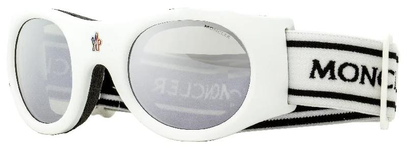 Moncler Unisex Ski Goggles Sunglasses ML0051 21C Matte White 55mm Cat - Eye Vintage Revival Moncler Unisex Ski Goggles Sunglasses ML0051 21C Matte White 55mm Cat - Eye Vintage Revival
