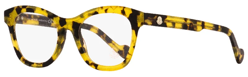 Moncler Women's Pantos Eyeglasses ML5038 055 Honey Havana 49mm Vintage Horn - Rimmed Style