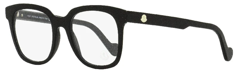 Moncler Women's Square Eyeglasses ML5098 001 Black 51mm Wood - Grain Accent Natural Look Moncler Women's Square Eyeglasses ML5098 001 Black 51mm Wood - Grain Accent Natural Look