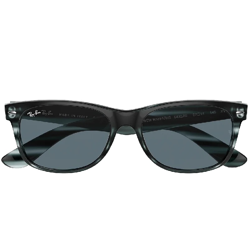 New Wayfarer L - Striped Blue Havana/Blue High - Tech Smart Glasses